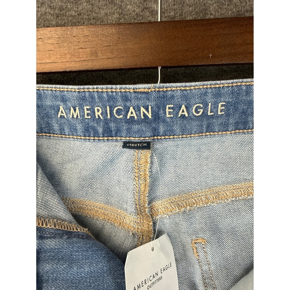 NWT American Eagle Baggy Wide Leg Jeans Women 12 Blue Super High Rise Flare Chic - Picture 4 of 16